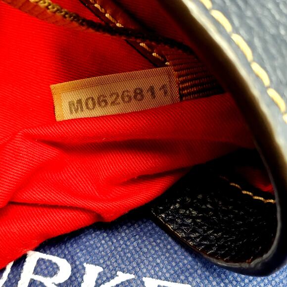 Dooney Bourke Blue Pebbled Leather Tote Shoulder Bag Red Lining Dust Cover Purse - Picture 7 of 12